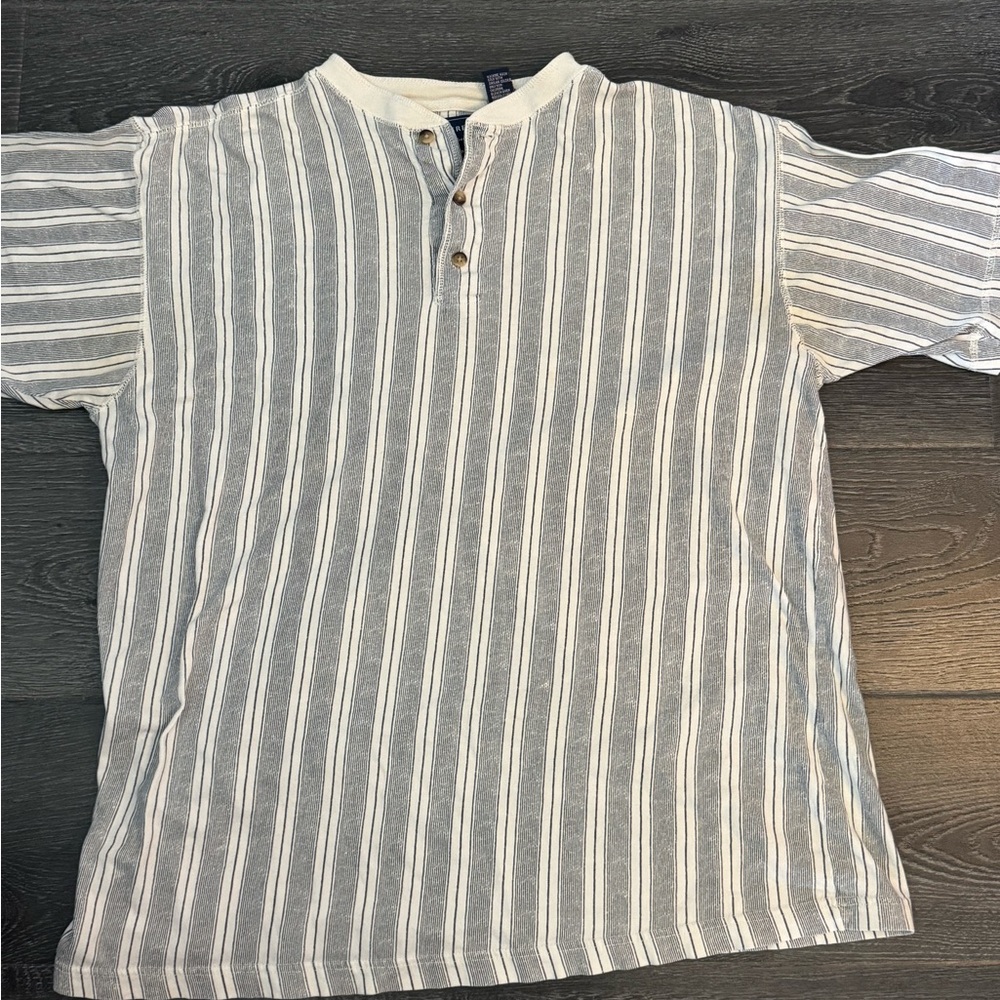 Chesterfield Striped Henley Short-Sleeve Shirt - Navy & White